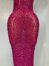 Load image into Gallery viewer, Sexy Mesh See Through Crystal Diamonds  Dress