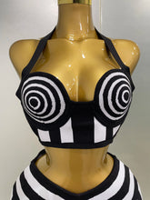 Load image into Gallery viewer, Bodycon Striped Bandage Skirt Set