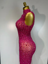 Load image into Gallery viewer, Sexy Mesh See Through Crystal Diamonds  Dress