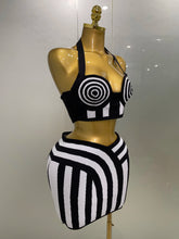 Load image into Gallery viewer, Bodycon Striped Bandage Skirt Set
