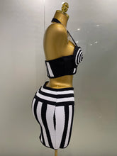 Load image into Gallery viewer, Bodycon Striped Bandage Skirt Set