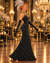 Load image into Gallery viewer, Silver Society Art Deco Beaded Gown