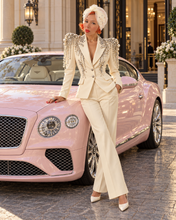 Load image into Gallery viewer, Pearl Étoile Embellished Blazer &amp; Trouser Set