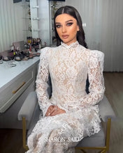 Load image into Gallery viewer, Lace High-Neck Evening Dress