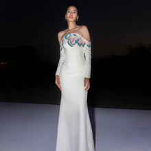 Load image into Gallery viewer, White Mermaid Evening Dress