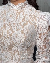 Load image into Gallery viewer, Lace High-Neck Evening Dress