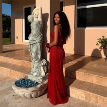 Load image into Gallery viewer, Trumpet Corset Side High Split Prom Dress