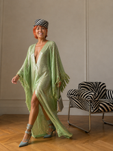 Load image into Gallery viewer, Sage Mirage Tassel Kaftan – The Mineli Edit