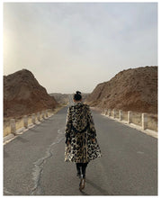 Load image into Gallery viewer, Long Leopard Print Warm Fluffy Faux Fur Trench Coat
