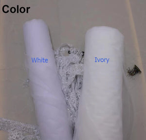 2 Meters Long Lace Bridal Cape