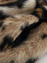 Load image into Gallery viewer, Long Leopard Print Warm Fluffy Faux Fur Trench Coat