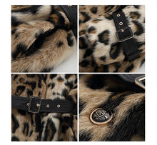 Load image into Gallery viewer, Long Leopard Print Warm Fluffy Faux Fur Trench Coat
