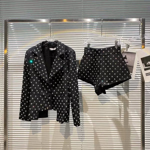 Rhinestone Coat Shorts Suit