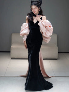 Cat Black Niche Fishtail Evening Gown