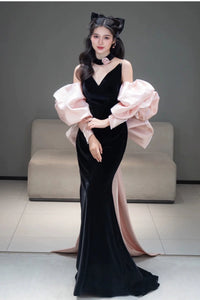 Cat Black Niche Fishtail Evening Gown