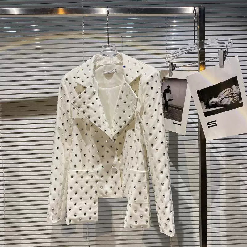 Rhinestone Coat Shorts Suit