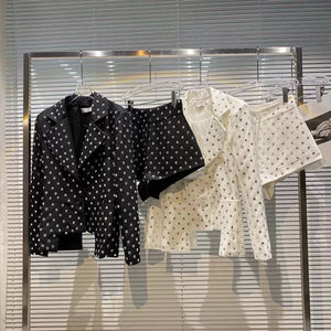 Rhinestone Coat Shorts Suit