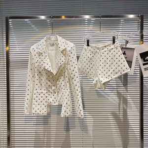 Rhinestone Coat Shorts Suit