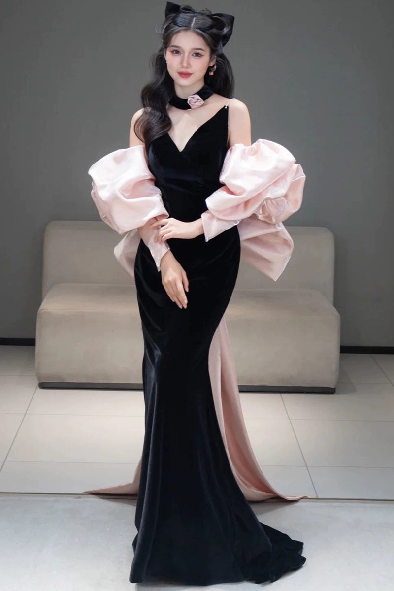 Cat Black Niche Fishtail Evening Gown