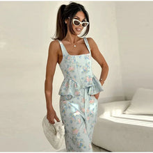 Load image into Gallery viewer, Casual Printed Vest Trouser Suit