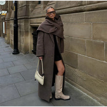 Load image into Gallery viewer, Fashion Waist Cinching Woolen Long Coat