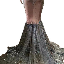 Load image into Gallery viewer, Bright Crystal Sequins Elegant Fishnet Dress