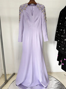Beaded Split Long Maxi Dress