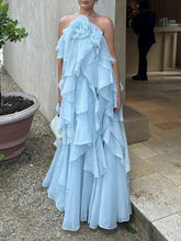 Load image into Gallery viewer, Solid Spliced Ruffles Elegant Dress