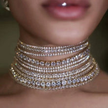 Load image into Gallery viewer, Luxury Multilayers Crystal Choker