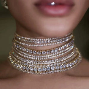 Luxury Multilayers Crystal Choker