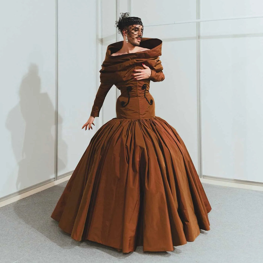 New Arrival Brown Mermaid Evening Dress