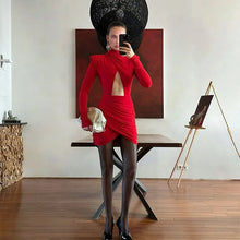 Load image into Gallery viewer, Sexy Hollow Out Pleated Mini Dress