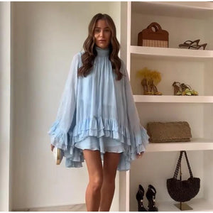 Elegant Cascading Ruffles Short Dress