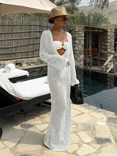 Load image into Gallery viewer, Sexy U-neck Bell Sleeve Knit Maxi Dress