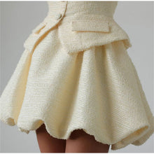 Load image into Gallery viewer, Tweed Puffy Sleeve Shirt Bubble Skirt Set