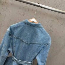 Load image into Gallery viewer, New Style Long-sleeve With Belt Waist Denim
