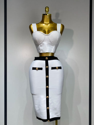 Designer High Waist Party Club Skirt Set