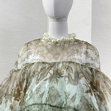Load image into Gallery viewer, Pure Silk Mint Green Pearl  Skirt Set