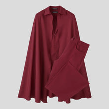 Load image into Gallery viewer, Men Sets Solid Color Lapel Long Sleeve Long Style