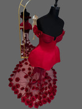 Load image into Gallery viewer, 3D Flower Decoration Formal Dress