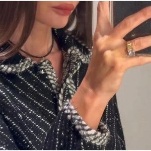 Elegant Tweed Jackets Mini Skirt Set