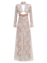 Load image into Gallery viewer, Lace Cut Out Design Long Dress