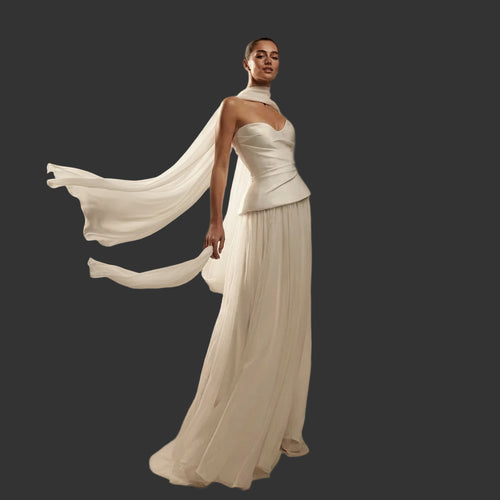 Maxi Classic Scarf Bride Dress