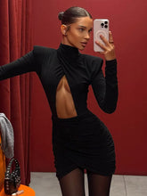 Load image into Gallery viewer, Sexy Hollow Out Pleated Mini Dress