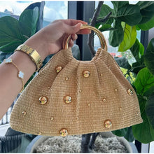 Load image into Gallery viewer, Boho Beaded Straw Handbag