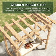 Load image into Gallery viewer, Cedar Wood Pergola Swing Bench 3-Seat