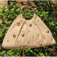 Load image into Gallery viewer, Boho Beaded Straw Handbag