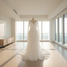 Load image into Gallery viewer, Long Split Bell Sleeves Boho Bridal Gowns