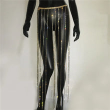 Load image into Gallery viewer, Glitter Rhinestone Long Tassel Skirt
