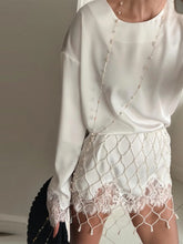 Load image into Gallery viewer, Satin Pearl Mesh Two Piece Set
